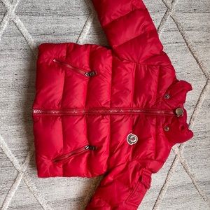 Red Moncler puffer jacket kids